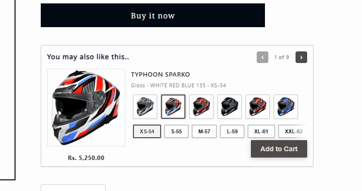 AI-powered cross-sell with inline variant selection, surfaced directly below the Buy Now CTA