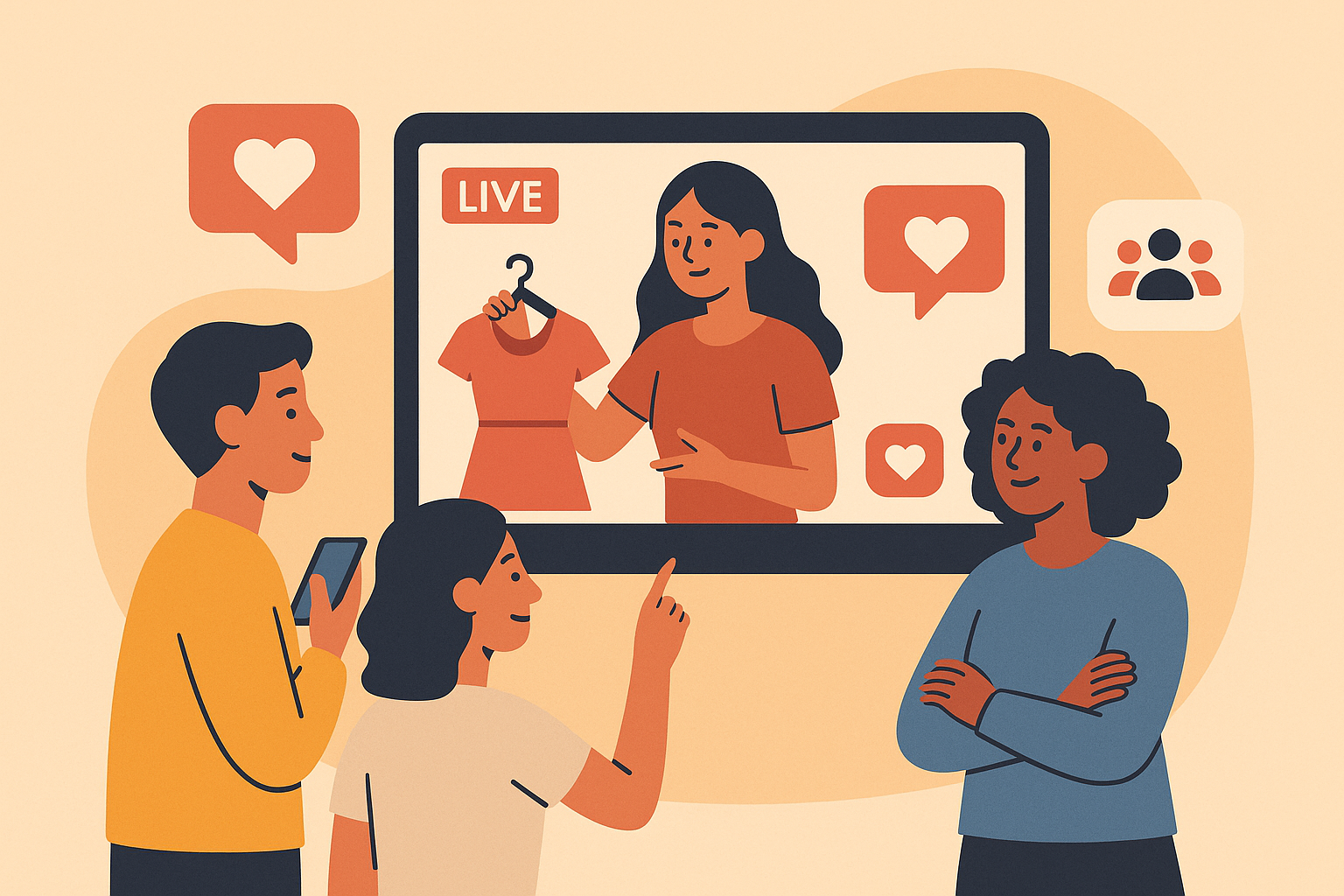 Social Commerce illustration leveraging TikTok Shop UK Beauty Boom